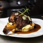 Braised lamb shank with mashed potatoes