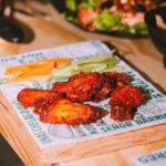 Buffalo chicken wings on a platter