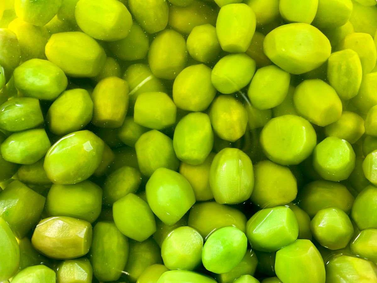 Fresh green olives, the hero ingredient in braised goat shoulder with preserved lemon