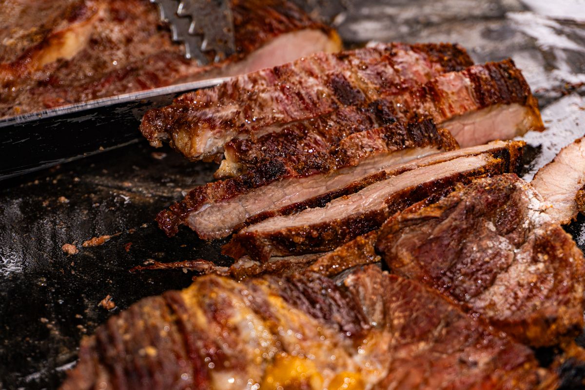 Sliced grilled beef