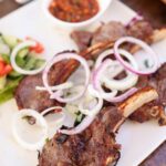 Grilled lamb loin chops