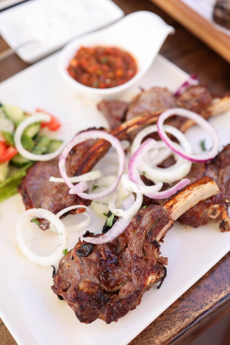 Grilled lamb loin chops