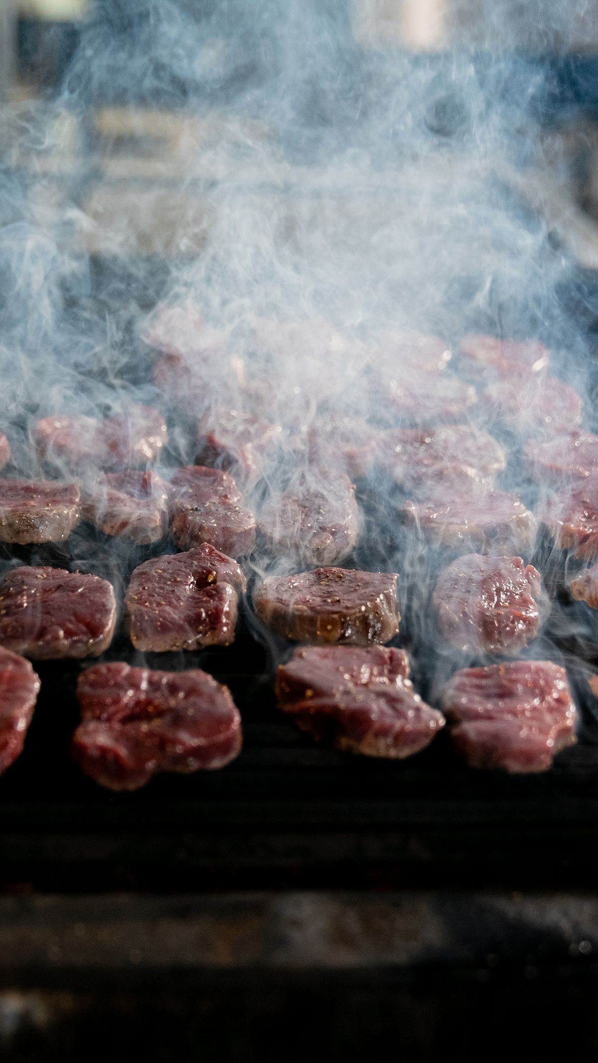Marinated bulgogi beef searing over high heat